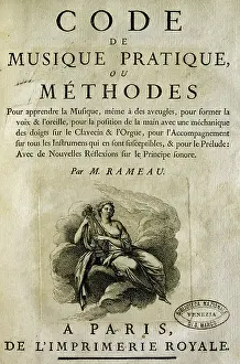 1760 Prints: Title page of Code of music practice, by Jean-Philippe Rameau (1683-1764) in 1760