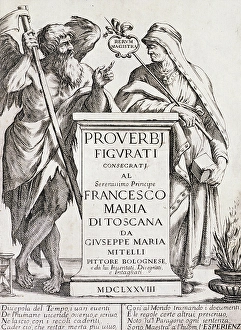 Face To Face Prints: Title page of Illustrated proverbs, by Giuseppe Maria Mitelli (1634-1718), Bologna, 1678