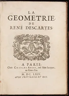 Title page of La Geometrie by Rene Descartes, 1664 (engraving & print) Title page of La Geometrie by Rene Descartes, 1664 (engraving & print)