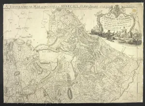 Middlesex Prints: A Topographical Map of the County of Middlesex, 1754 (engraving)