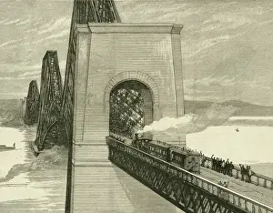 River Course Prints: Train on Forth Bridge over the Firth of Forth