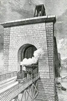 River Course Prints: Train on Forth Bridge over the Firth of Forth