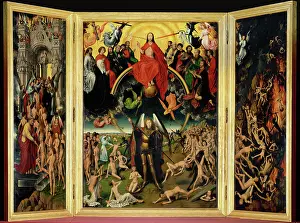 Archangel Prints: Triptych with the Last Judgement. Center panel (triptych on panel)
