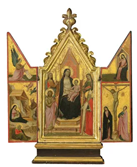 Gabled Prints: Triptych (tempera on gold ground panel)