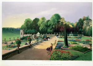 The Upper and Lower Terrace Gardens at Bowood, from Gardens of England The Upper and Lower Terrace Gardens at Bowood, from Gardens of England