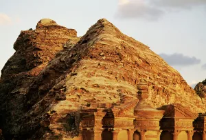 Gold Colored Prints: Upper section of facade of Monastery (Al-Deir)