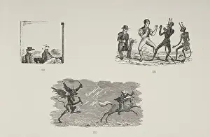 Lucifer Prints: Various scenes including a man boxing with a devil and a devil chasing a horseman