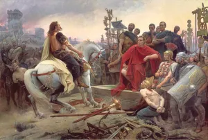 Vercingetorix throws down his arms at the feet of Julius Caesar, 1899 (oil on canvas) Vercingetorix throws down his arms at the feet of Julius Caesar, 1899 (oil on canvas)