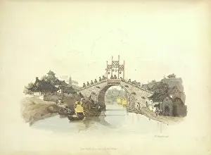 John James Audubon Prints: View of a bridge