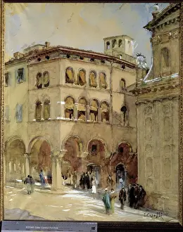 Stockravenna Prints: View of Modene. Watercolour by E. Cappelli. Museo Civico de Modene