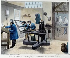 Jean-Baptiste Isabey Prints: View of a printing workshop: the typographer and the character maker