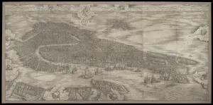 View of Venice, 1500 (woodcut) View of Venice, 1500 (woodcut)