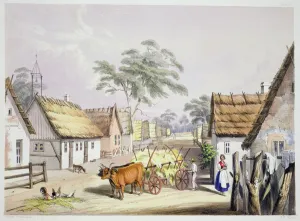 A village of German settlers near Adelaide, 1846 (coloured engraving) A village of German settlers near Adelaide, 1846 (coloured engraving)