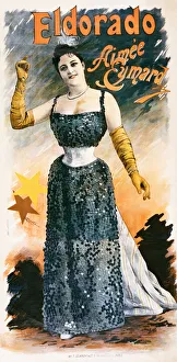Vintage poster of woman wearing sequined dress, 1910s (colour litho) Vintage poster of woman wearing sequined dress, 1910s (colour litho)