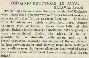 Eruption Prints: Volcanic eruptions in Java, Batavia, Aug