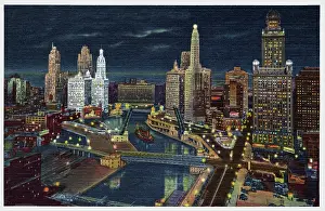 Sky Scraper Prints: Wacker drive, Chicago, c.1930 (print)