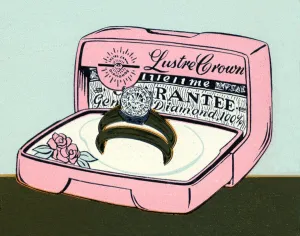Propose Prints: Wedding Ring Set in a Presentation Box, 1958 (screen print)