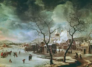 Frozen River Prints: Winter Scene (panel)