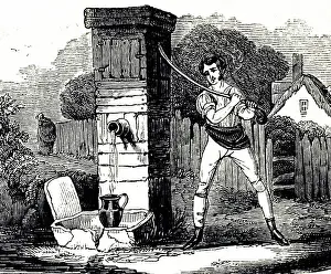 Lever Prints: The working of the handle of the pump