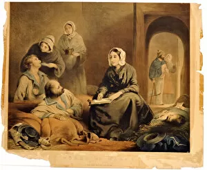 Works of Mercy: Therapia Hospital, January 1 1855, engraving J. A. Vinter, pub