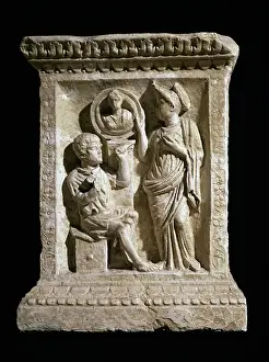 Musei Vaticani Prints: Workshop of a marble worker, relief, Roman civilization, Italy, 2nd century AD