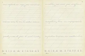 Writing notebook, sentences in cursive script, c1880-1900 (print)