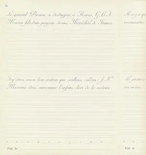 Ecriture Prints: Writing notebook, sentences in medium batardy script, c1880-1900 (print)
