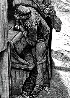 Listen Prints: A young boy eavesdropping through an open window, 1850
