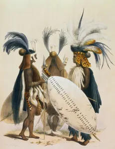 Zulu Soldiers of King Panda's Army, plate 20 from The Kafirs Illustrated Zulu Soldiers of King Panda's Army, plate 20 from The Kafirs Illustrated